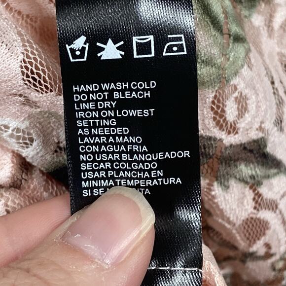 Perceptions New York Dress Women's Medium Two Piece Jacket Pink Floral Lace - Picture 6 of 7